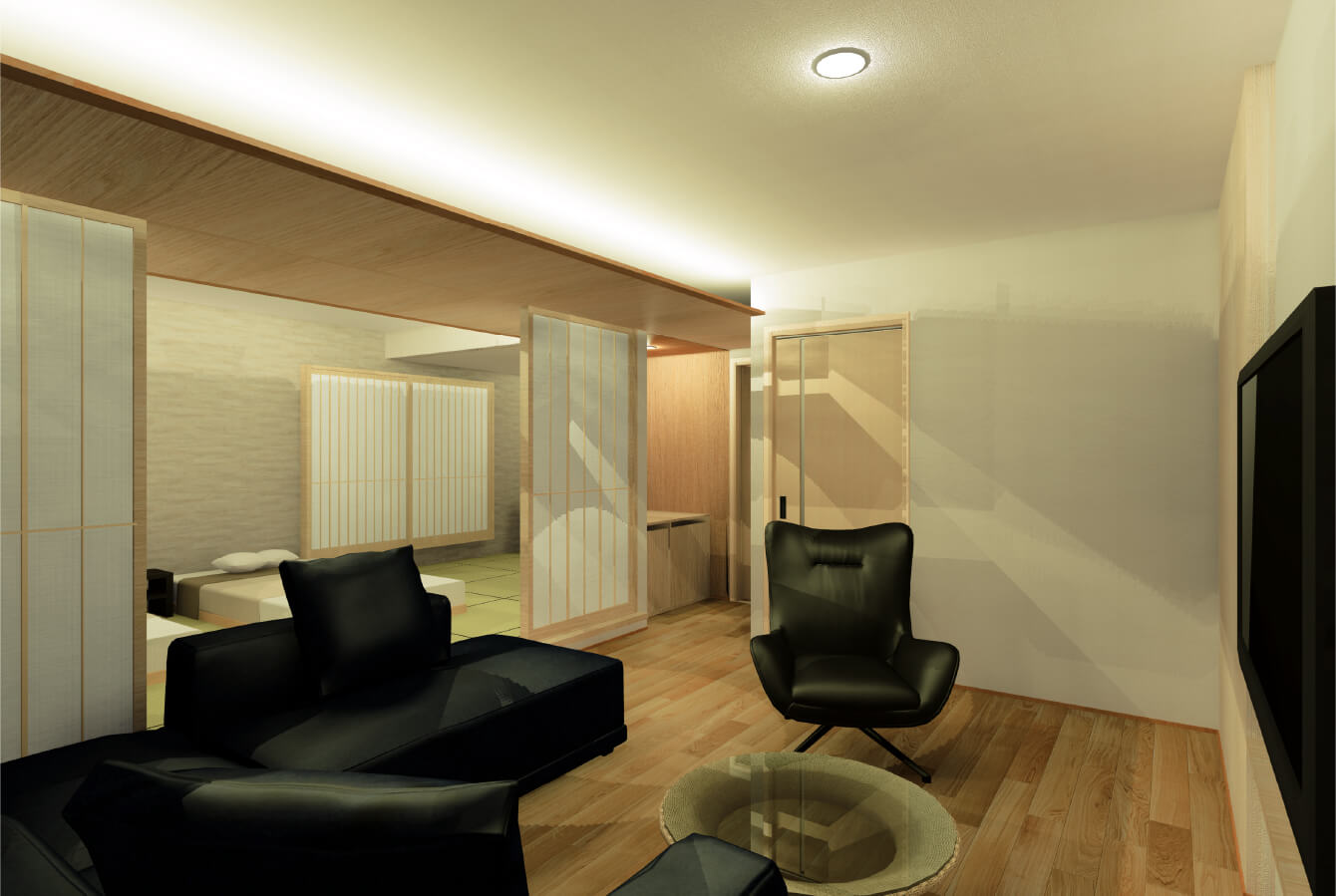 和洋室（全４タイプ）デラックスタイプ・４ベッド付