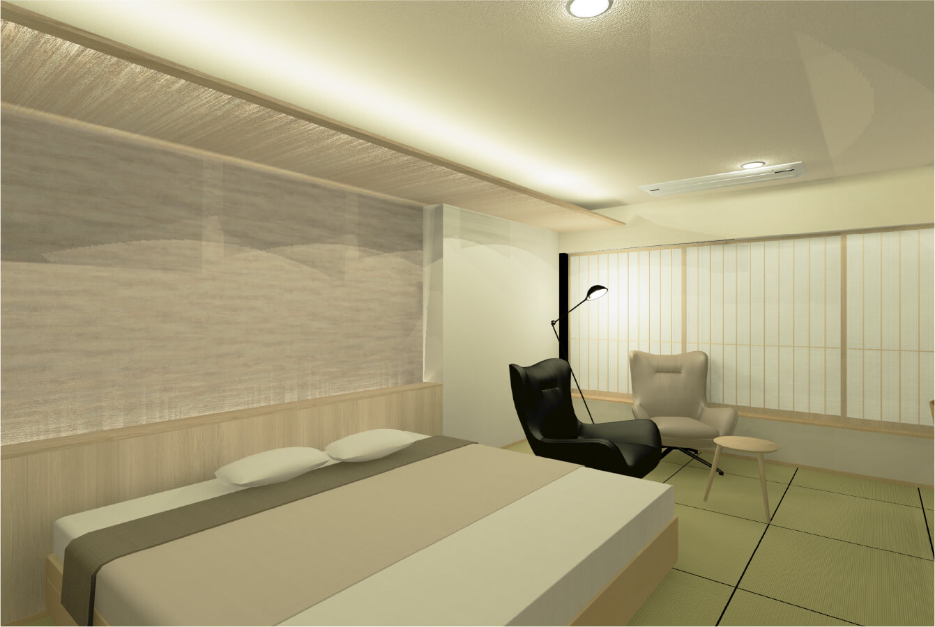 和洋室キングダブルベッド